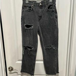 We The Free Twenty-Nine Black Faded Distressed Jeans, Sz 5